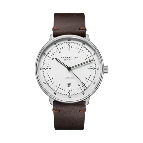 Sternglas Montre Hamburg Automatic Silver Vintage Mocha S02-HH47-VI11