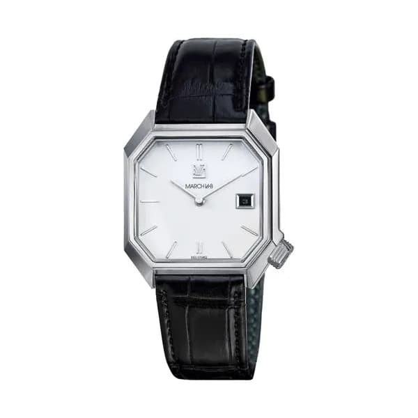 March LA.B Mansart Automatique - White Date - Alligator Noir