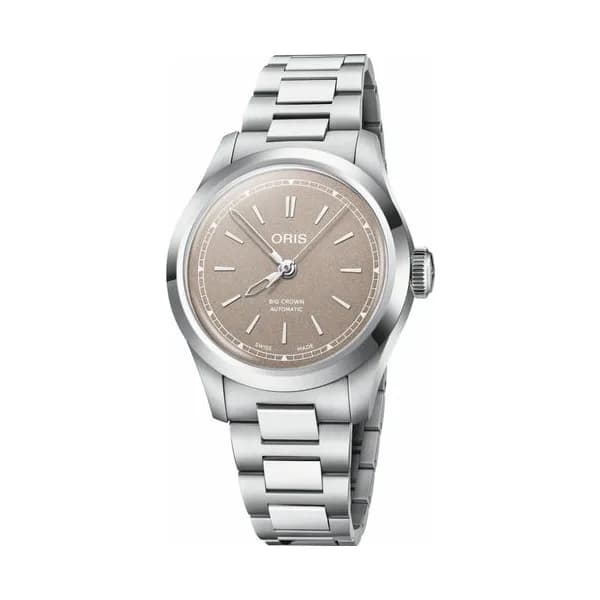 Oris Montre Oris Big Crown automatique cadran beige bracelet acier 34 mm