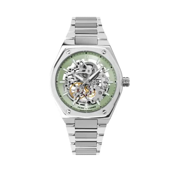 Pierre Lannier Montre automatique Homme Copilote Vert menthe