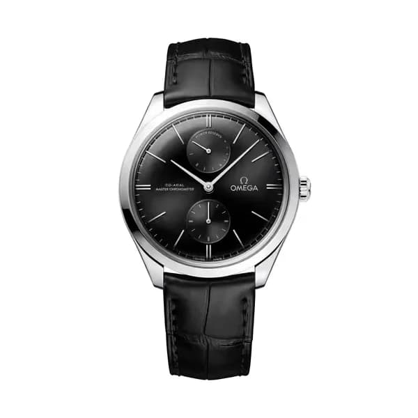 Omega De Ville 40 mm, acier sur bracelet en cuir