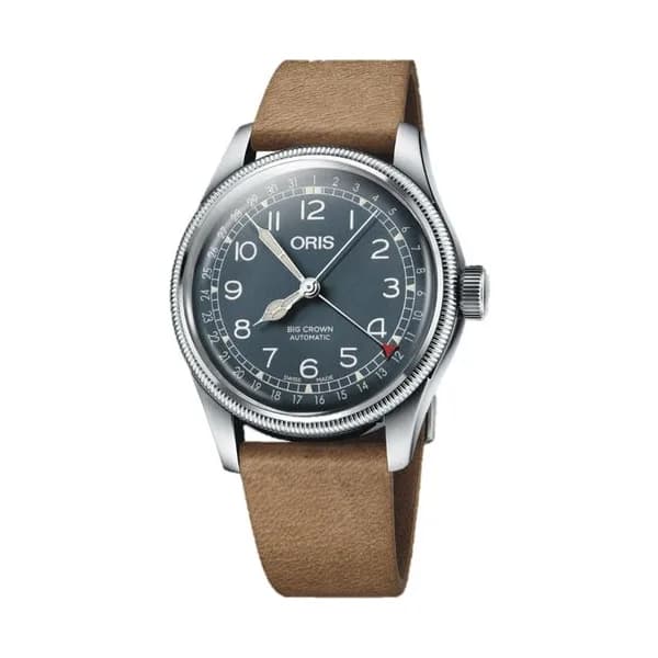 Oris Montre Oris Big Crown Pointer Date cadran bleu bracelet cuir 40 mm