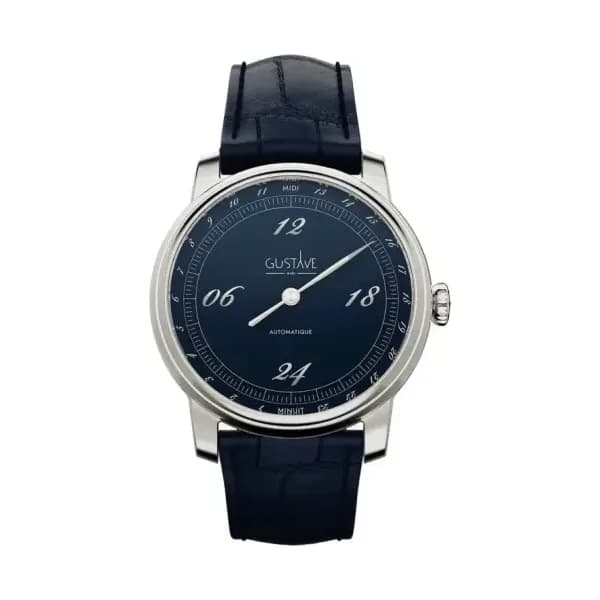 Gustave & Cie Montre 24H Paul Argent & Bleu 39mm