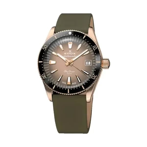 Edox Montre Skydiver 38 Date Automatic Special Edition With Additional Strap 80131-37RNC-VDBEI