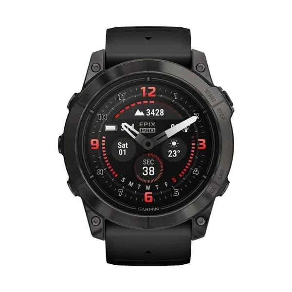 Garmin Montre Garmin Epix Pro (Gen2) Sapphire Edition Titane Carbon Gray DLC bracelet silicone noir 51 mm