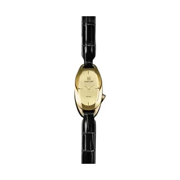 March LA.B Montre March LA.B Oblongue Electrique Gold Alligator Noir