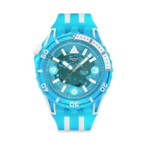 Swatch Montre quartz Mixte Scubaqua Bleu clair