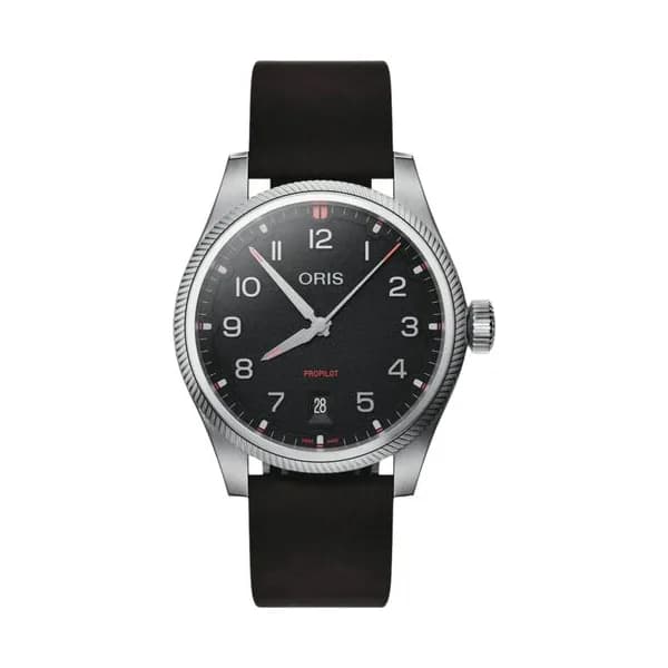 Oris Montre Oris Aviation Propilot Date automatique cadran noir bracelet cuir 41 mm