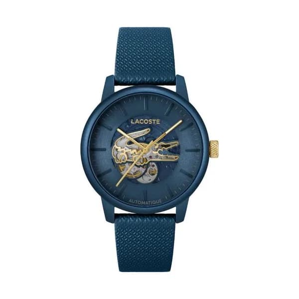 Lacoste Montre Automatique Lacoste Collection 12.12 Automatique en Cuir Bleu