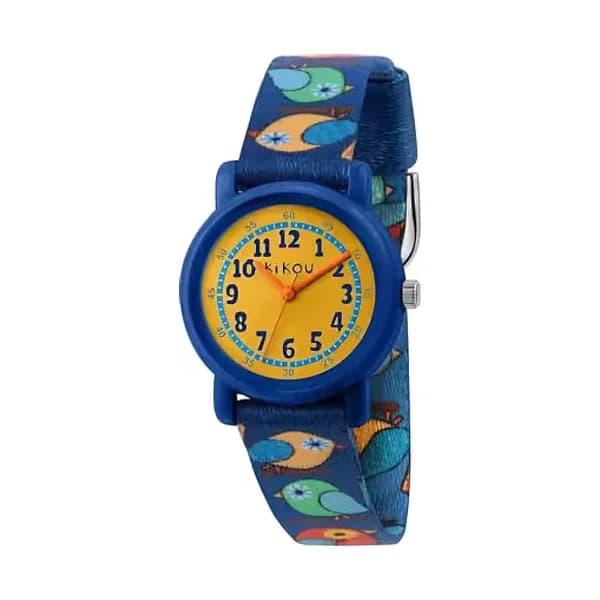 Kikou Montre Enfant KIKOU CARTOON en Tissu Bleu