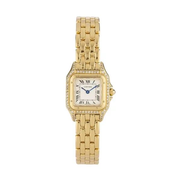 Cartier Montre Cartier Panthere or jaune et diamants 1985 22x30 mm