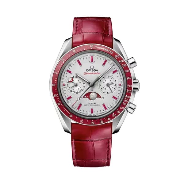 Omega Speedmaster 44,25 mm, platine sur bracelet en cuir