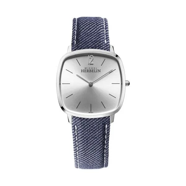 Michel Herbelin Montre Michel Herbelin City quartz cadran gris bracelet jean 36 x 36 mm