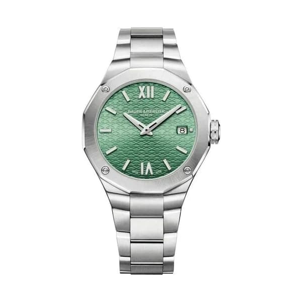 Baume & Mercier Montre Baume et Mercier Riviera quartz cadran vert bracelet acier 36 mm