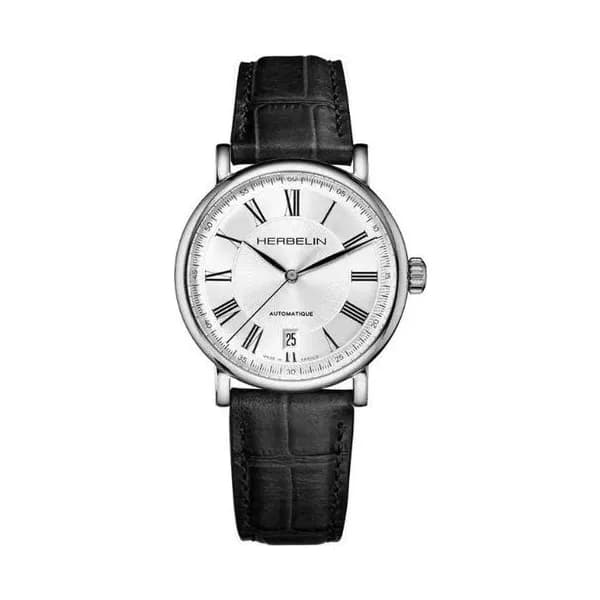 Michel Herbelin Montre Herbelin Inspiration Automatique Automatique Cadran Blanc Bracelet Cuir - 2047AP08