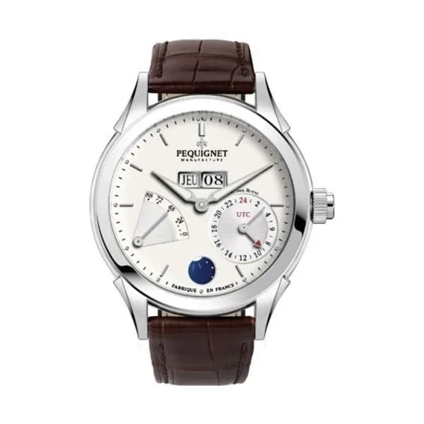 Pequignet Montre Pequignet Rue Royale GMT Automatique Cadran Blanc - 9010933-AM