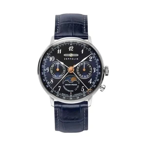 Zeppelin Montre Zeppelin LZ 129 Hindenburg Moonphase Ladies Quartz Cadran Bleu - 70373