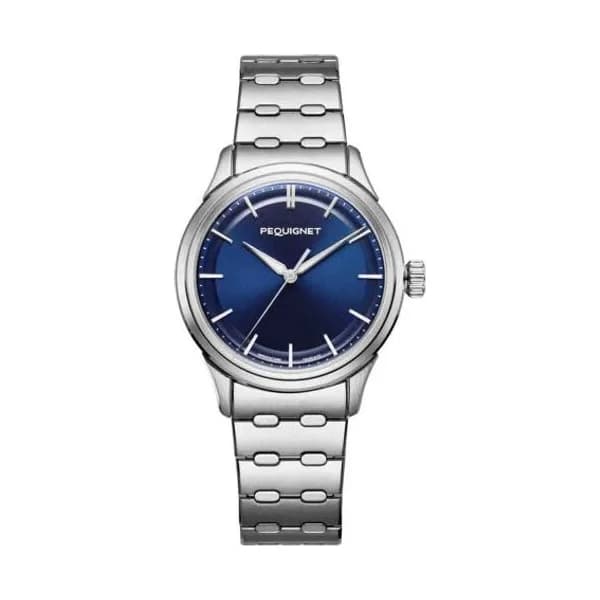 Pequignet Montre Pequignet Royale Paris Calibre Initial Cadran Bleu - 9106373-ACIER