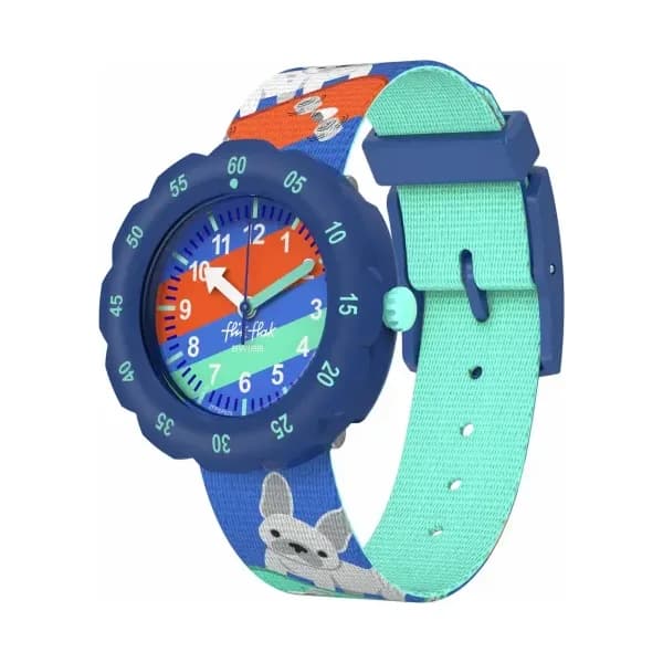 Flik Flak Montre quartz Garçon Friends fur-ever Bleu, Orange, Vert