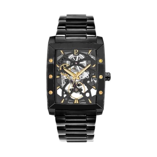 Pierre Lannier Montre Automatique Pierre Lannier Collection Hector en Acier et PVD Noir