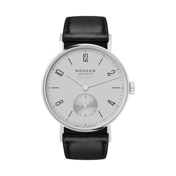 Nomos Montre Nomos Tangente Neomatik Gris Platine automatique cadran gris galvanisé bracelet cuir noir 35 mm