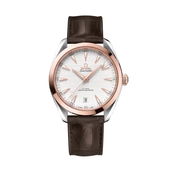 Omega Seamaster 41 mm, acier - or « Sedna™ » sur bracelet en cuir