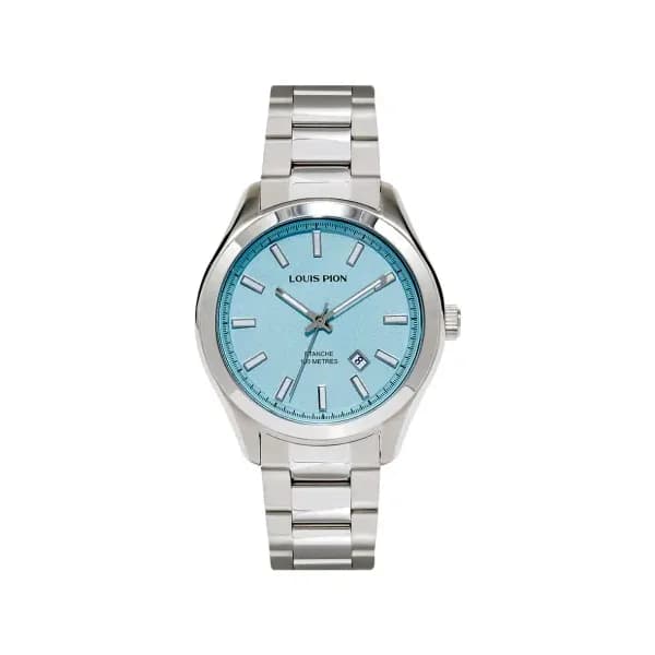 Louis Pion Montre quartz Homme Adrien Bleu clair
