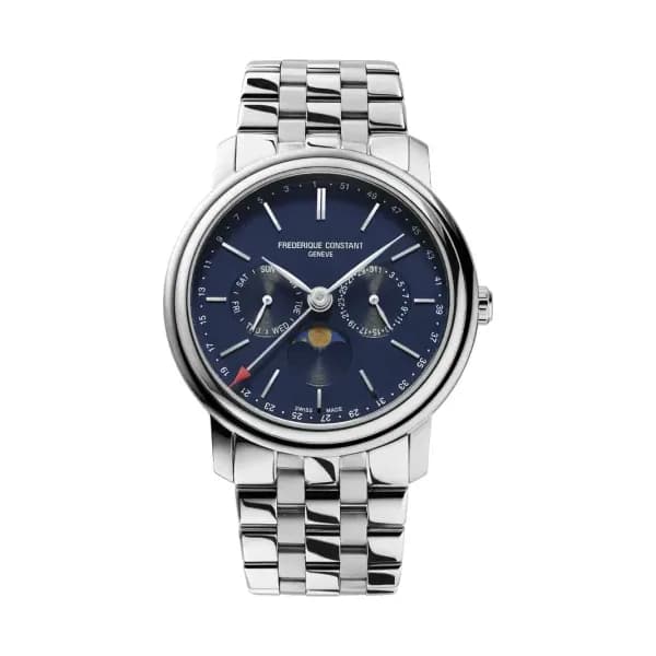 Frédérique Constant Montre Frédérique Constant Classics Business Timer Quartz Cadran Bleu nuit Bracelet Acier inoxydable - FC-270N4P6B