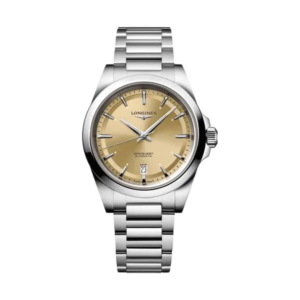 Longines Montre Longines Conquest automatique cadran champagne bracelet acier 38 mm