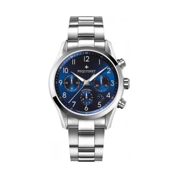 Pequignet E. Montre Pequignet Elegance Chronographe - 42 mm Homme -4810473S-A