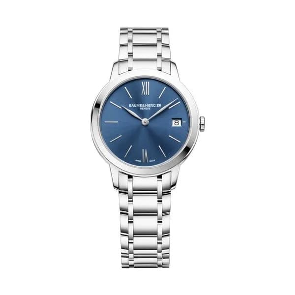 Baume & Mercier Montre Baume et Mercier Classima quartz cadran bleu bracelet acier 31 mm