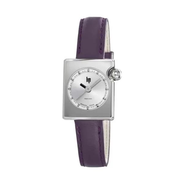 Lip Montre Lip Mach 2000 Mini Square - - cadran Argent- 30 x 28 mm - Acier -671665
