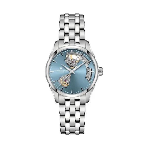 Hamilton Montre Hamilton Jazzmaster Open Heart Lady Automatique Cadran Bleu Bracelet Acier 36 mm