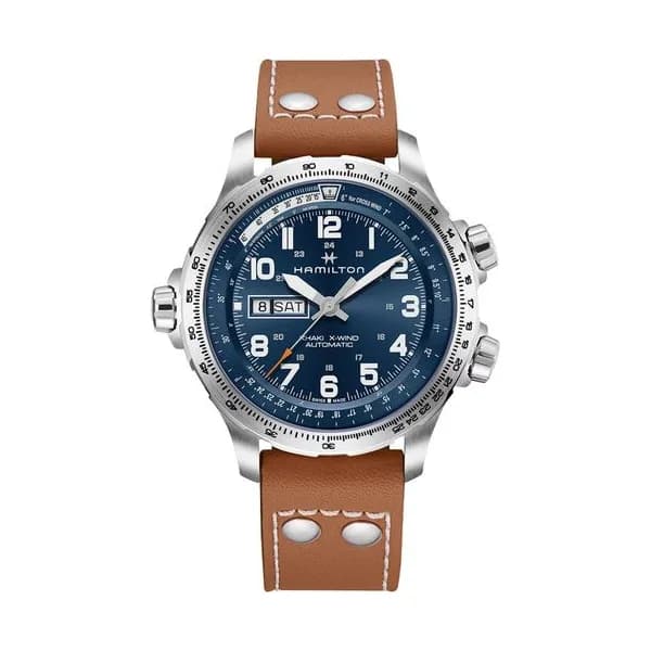 Hamilton Montre Automatique Hamilton Collection Khaki Aviation en Cuir Marron