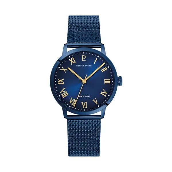 Pierre Lannier Montre Pierre Lannier Collection Interval en Acier et PVD Bleu
