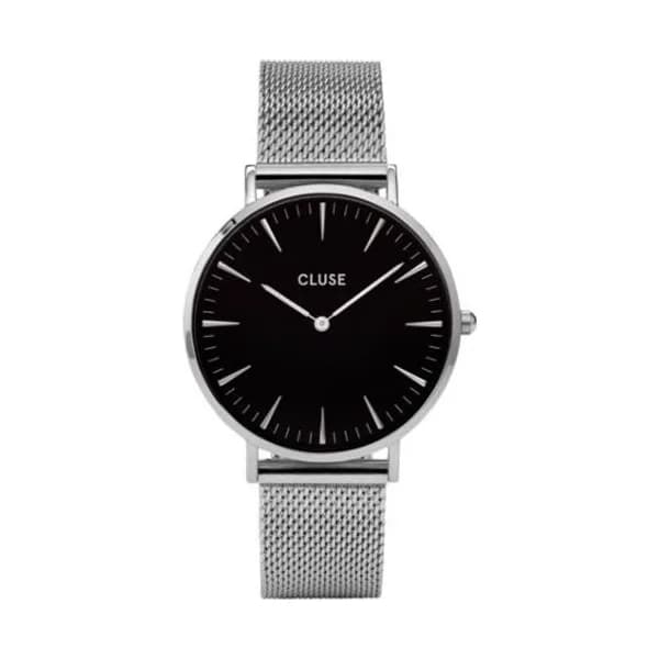 Cluse Montre Cluse la Bohème Mesh Silver/Black - 38 mm - CW0101201004