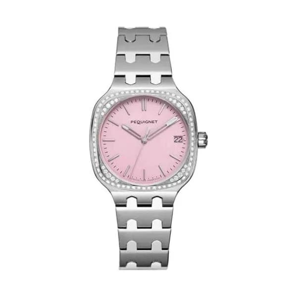 Pequignet Montre Pequignet Manufacture Concorde 76 Diamants - 36mm Automatique Cadran Rose - 9046489/1