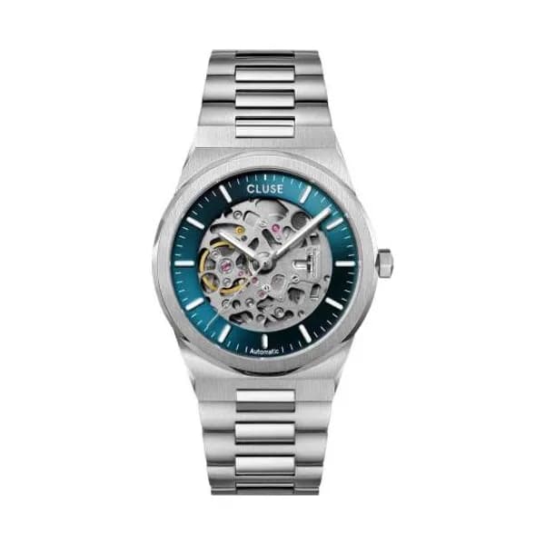 Cluse Vigoureux Automatic Watch Steel , Blue, Silver Colour