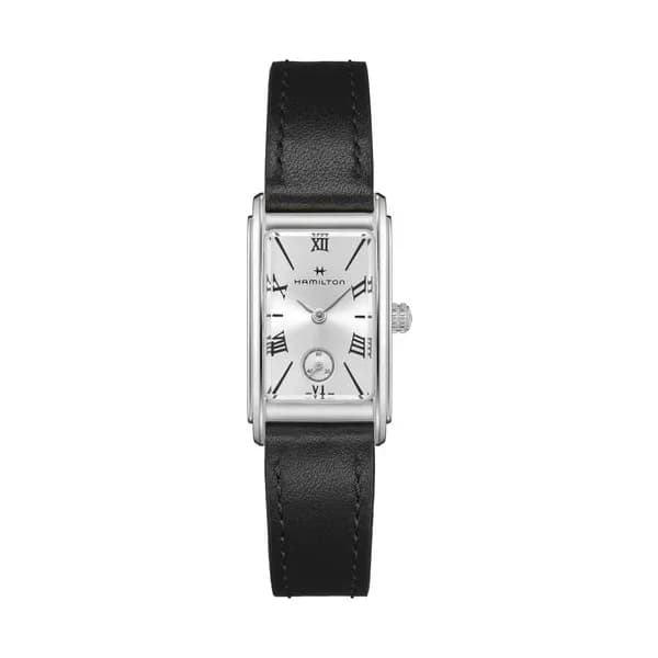 Hamilton Montre Hamilton American Classic Ardmore quartz cadran argenté bracelet cuir noir 18,7 x 27 mm