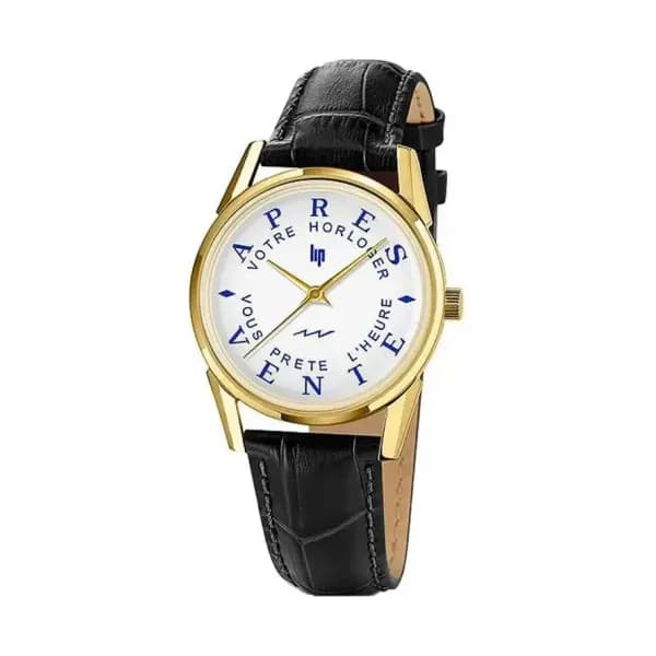 Lip Montre Lip Himalaya SAV - Unisexe - cadran Blanc- 35 mm - acier doré 316 L poli - 670027