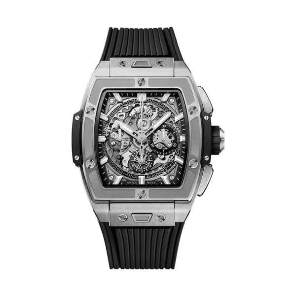 Hublot Montre Hublot Spirit of Big Bang Titanium automatique cadran squelette bracelet caoutchouc 42 mm