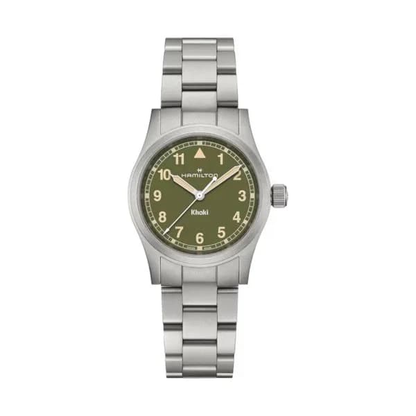 Hamilton Montre Hamilton Khaki Field Quartz Cadran Vert Bracelet Acier 38 mm