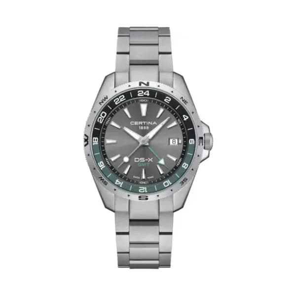 Certina Montre Certina DS-X GMT Cadran Gris Bracelet Acier inoxydable