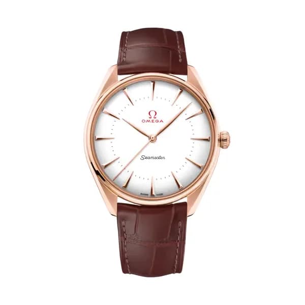 Omega Seamaster 39,5 mm, or Sedna™ sur bracelet en cuir