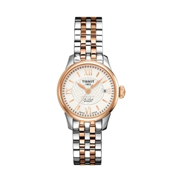 Tissot Montre Tissot T-Classic le Locle Automatic Lady cadran argent bracelet acier bicolore 25,3 mm