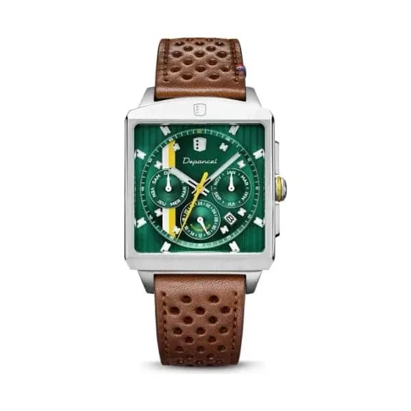 Depancel Montre Depancel Série-R01 Green Automatique Bracelet Racing Marron
