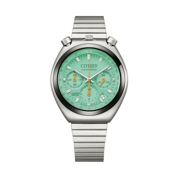 Citizen Montre Citizen Tsuno Chrono "Bullhead" cadran vert bracelet acier 38 mm