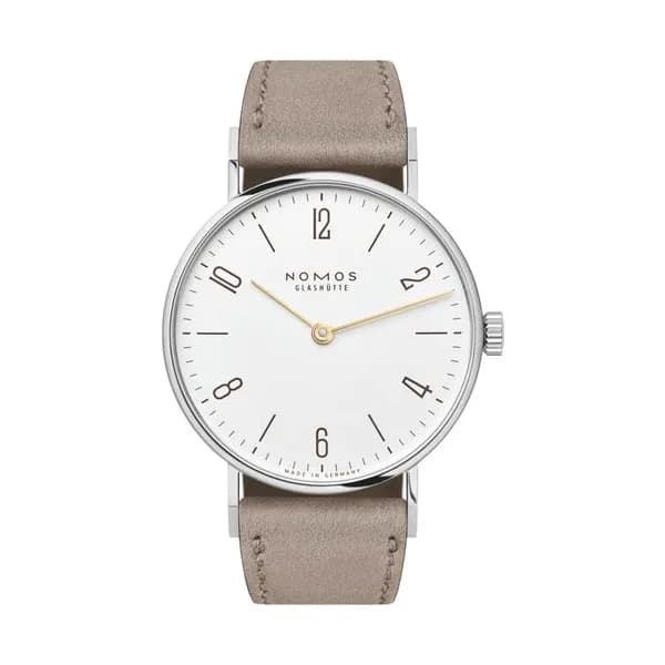 Nomos Montre NOMOS Tangente 33 duo mécanique bracelet cuir beige 32,8 mm