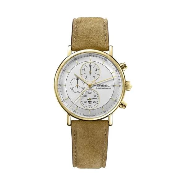 Michel Herbelin Montre Michel Herbelin Inspiration Quartz Cadran Gris Bracelet Cuir - 35647P12SU