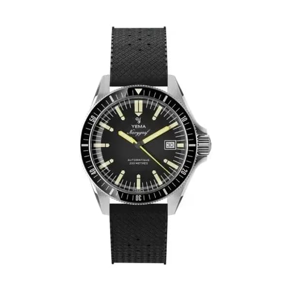 Yema Montre Yema Navygraf Heritage Cadran Noir Bracelet Caoutchouc